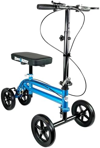 KneeRover Economy Steerable Knee Scooter – Foldable Mobility Aid & Knee Walker with Adjustable Handlebar and Comfortable Knee Pad for Adults (Black) | Knee Walker, For Adults, Foot Surgery & Broken Ankle, Foldable, Crutch Alternative