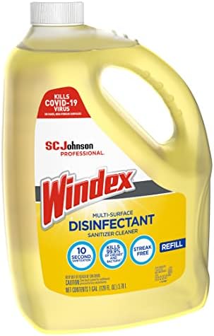 SC Johnson Professional Windex Disinfectant and Multi-Surface 1 Gallon (Pack of 4)