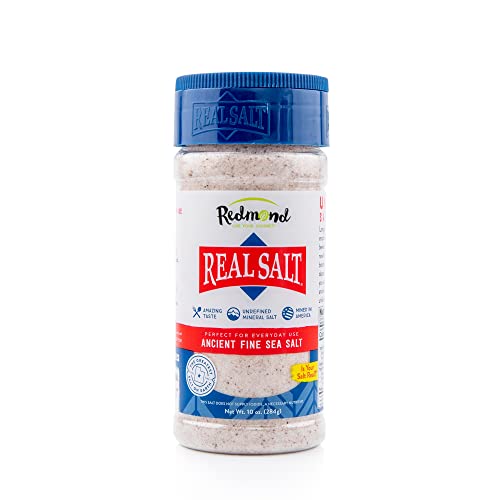 Redmond Real Sea Salt - Natural Unrefined Gluten Free Fine, 10 Ounce Shaker (2 Pack)