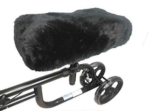 Knee Walker Pad Cover-Real Genuine Merino Sheepskin high Comfort Ability Cushion for Knee Scooter Accessory Leg Cart Improves Comfort During Injury