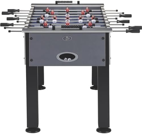 Fat Cat Rebel 4.5 Foot Foosball Table, Soccer Table Game with Quick Snap Rods, Blue Playing Field, Abacus Scoring, Includes 4 Foosball Balls