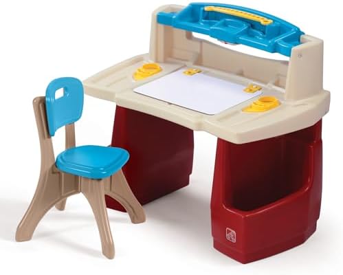 Step2 Deluxe Art Master Desk, Kids Activity Table & Chair, Arts & Crafts Desk, Made of Durable Plastic, For Toddlers 3+ Years Old