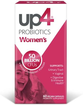 up4 Probiotic for Women, Vaginal, Digestive & Immune Support* 50B CFU 60 ct | Quad-Action Formula, Lactobacillus Strains, Whole Cranberry Powder