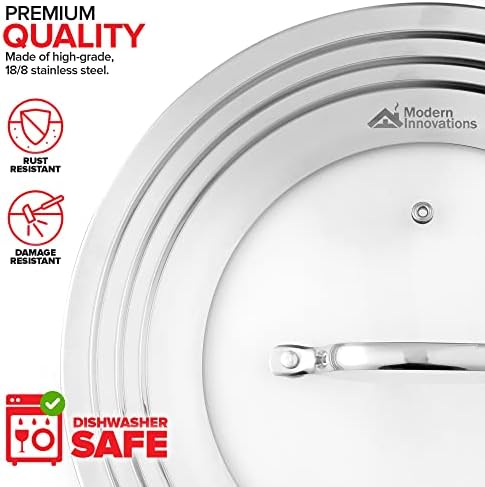 Modern Innovations Universal Lid with Tempered Glass Top for Pots & Pans, Fits 8.25, 9, 10, 11