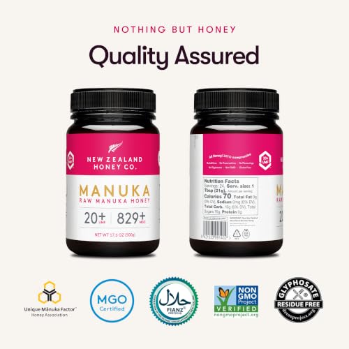 Raw Manuka Honey UMF 20+ MGO 829+, UMF Certified, 3rd Party Tested, 8.8oz