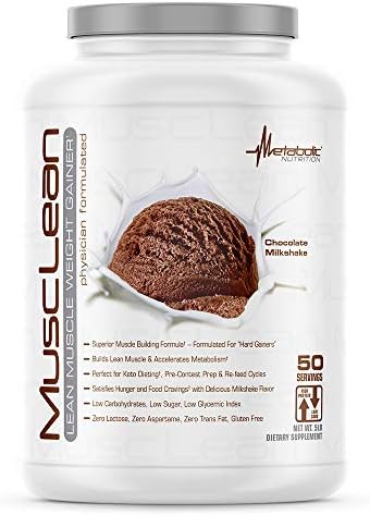 Metabolic Nutrition - Musclean - Milkshake, Whey High Protein Meal Replacement, Maintenance Nutrition, Low Carb, Keto Diet, Digestive Enzymes, Chocolate, 2.5 Pound (25 ser)