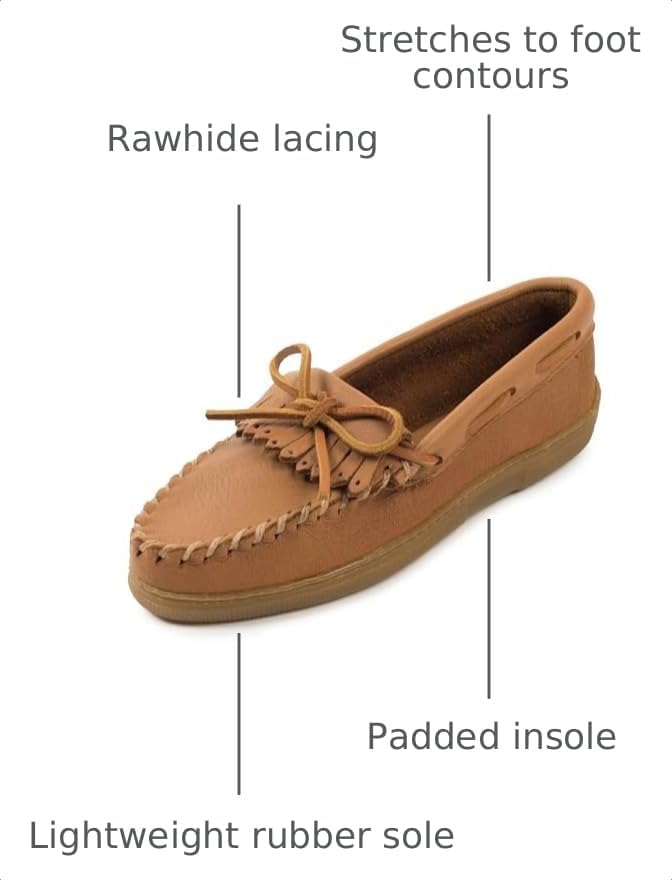 Minnetonka Women's Moosehide Fringed Kilty Moccasin
