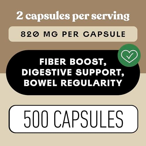 CNP | Organic Psyllium Husk Capsules 660mg - Fiber Caps, Colon Cleanse Aid