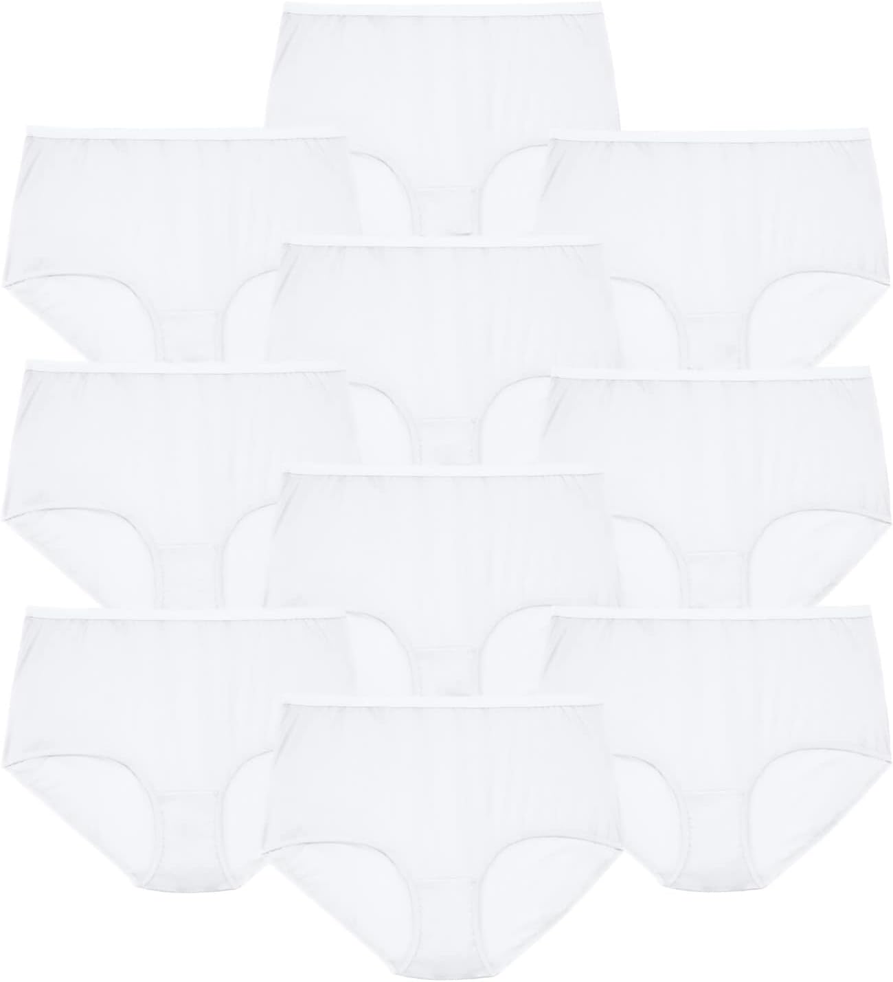Comfort Choice Plus Size Full Coverage Nylon Brief 10-Pack