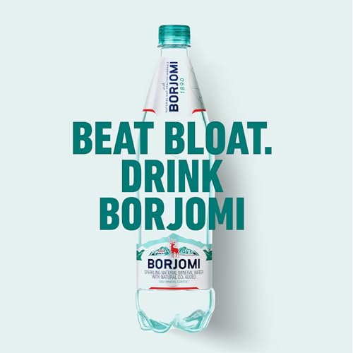BORJOMI Sparkling Mineral Water with Natural Minerals - Crisp and Bold Taste - PET Bottles - 25.3 oz, Bottled Water 6 Pack