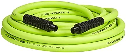 Flexzilla Air Hose, 3/8 in. x 50 ft., 3/8 in. MNPT Fittings, Heavy Duty, Lightweight, Hybrid, ZillaGreen - HFZ3850YW3