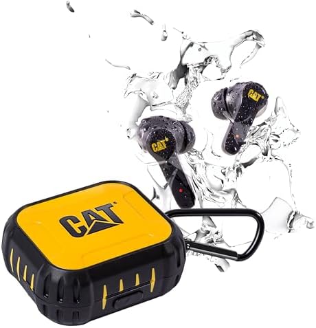 CAT Bluetooth Noise Canceling Ear Buds - Rugged Wireless Work Earbuds, Bluetooth Work Headphones, Dust Proof, Shock Proof, Water Resistant