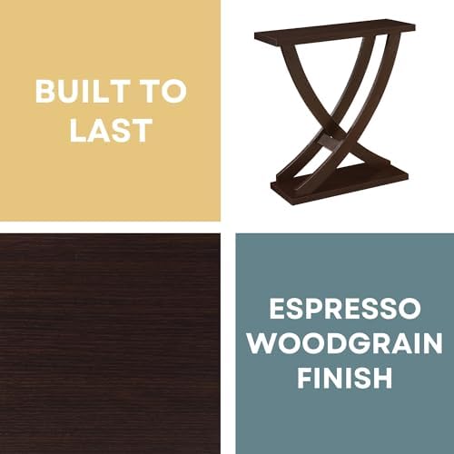 Convenience Concepts Newport Cross Step Console Table, Espresso