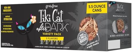 Tiki Cat After Dark Wet Cat Food, Variety Pack, 5.5 oz. Cans (8 Count)