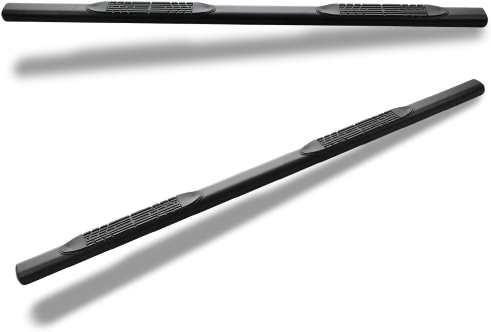 4" Oval Matte Black Side Step Nerf Bars Rail Running Boards Compatible with 04-24 Titan / 16-24 Titan XD Crew Cab
