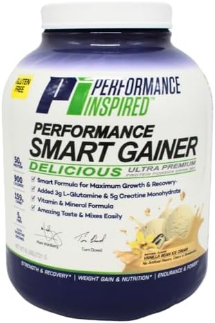 Performance Inspired Nutrition Smart Mass Gainer – 50G Protein, 900 Calories, Creatine, L-Glutamine & Digestive Enzymes – Muscle Recovery & Growth – Chocolate Milkshake – 6 lb | 50G Protein - 900 Calories - Creatine, L-Glutamine & Digestive Enzymes