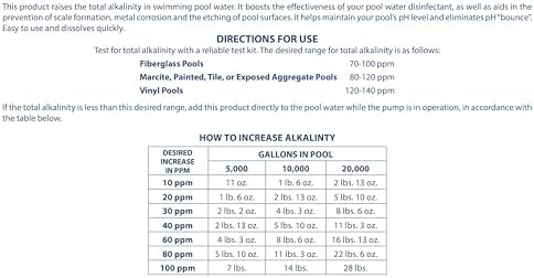 Pool Mate 10-Pounds Premium Alkalinity Increaser for Swimming Pools | 100% Sodium Bicarbonate, Alkalinity Up, Easy To Use, Works Fast, 11 ounces raises alkalinity 10 ppm per 5,000 gallons