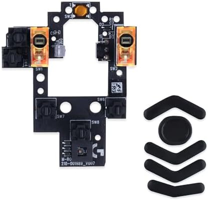 HUYUN Mouse Switch Button Micro Switch Board with Mice Feet Sticker Replacement for Logit G604 Wireless Gaming Mouse (D2FC-F-7N 20M)