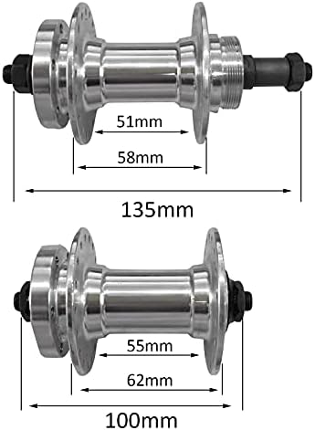 Bike Wheel Part Bicycle hub, Bike Hub 36 Hole, Quick Release,Alum,One Pair,100mm x135mm Front Width and Rear Width