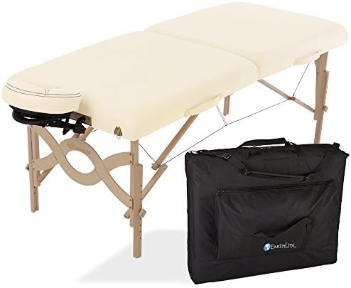 EARTHLITE Portable Massage Table Package AVALON – Reiki Endplate, Premium Flex-Rest Face Cradle & Strata Cushion, Carry Case (30”x73”)