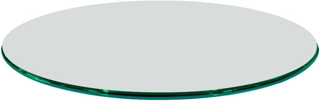 22 Inch Round Tempered Beveled Polished Edge Glass Table Top -1/2” Thick Round Glass Table Top–Heavy Duty, Dining, Coffee, and Office Tables by Fab Glass and Mirror