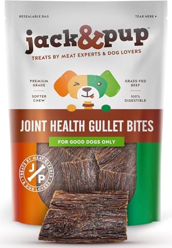Jack&Pup Gullet Sticks for Dogs, 6" Esophagus Dog Treats (40 Pack)