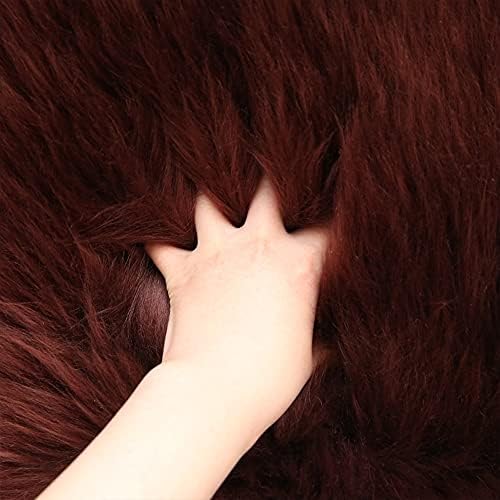 Real Sheepskin Rug Fluffy Sheepskin Throw Genuine Sheepskin Rug Sheepskin Seat Covers for Chairs Recliner Sofa (2.3x6.5ft) (Color : Ivory)