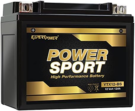 ExpertPower YTX12-BS AGM Motorcycle Battery 12V 12Ah Powersports ATV Battery - Sealed Lead Acid, Maintenance-Free for Motorcycles & UTVs, Recon