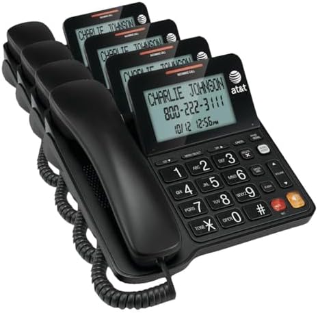 AT&T CL4940 Corded Phone with Digital Answering System, Caller ID, Large Tilt Display