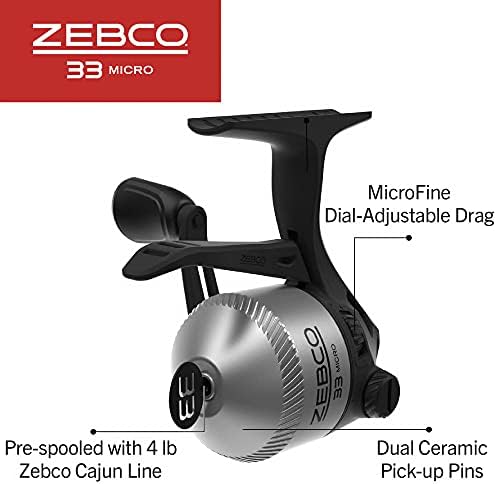 Zebco 33 Micro Spincast Reel and 2-Piece Fishing Rod Combo, 4.5-Foot Rod with Bonus Tackle Pack, QuickSet Anti-Reverse Fishing Reel with Bite Alert