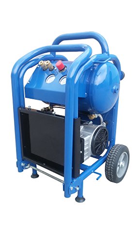 Eagle EA-6000 Silent Series 6000 Portable Electric Air Compressor 125 PSI MAX Hot Dog with Panel and Wheels, Ultra- Quiet, Blue, 6 Gallon