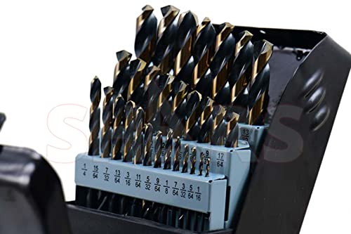 Shars 1/16-1/2", A-Z, #1-#60 M35 Cobalt Jobber Drill Set (115 PCS) 404-2203C L