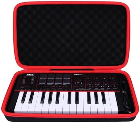 LTGEM Case Compatible with Akai Professional MPK Mini MK3 / MPK Mini Play MK3 25 Key USB MIDI Keyboard Controller, Black+Gray(Case Only)