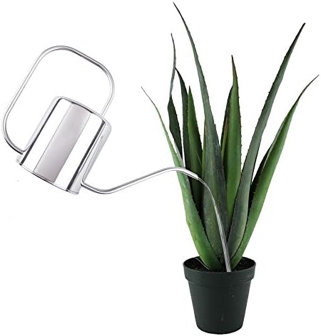 Fasmov 51 Oz Stainless Steel Watering Can Modern Style Watering Pot, Watering Can with Long Spout for Easy Pour, Water Outdoor Garden, Indoor Plant (Silver)