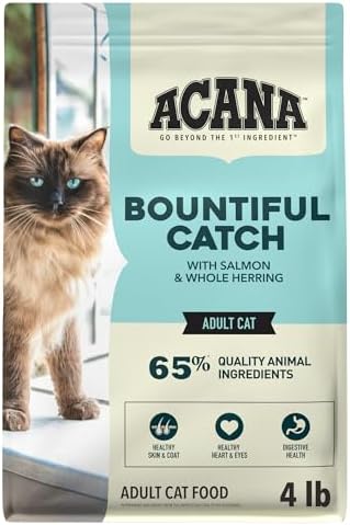 ACANA Dry Cat Food Bountiful Catch Salmon Catfish and Herring 4lb Bag