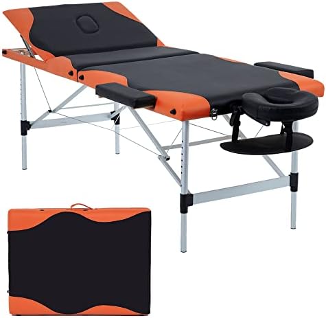 BestMassage Aluminium Massage Bed Portable Massage Table 28 inch Wide Lash Bed Height Adjustable 3 Folding Spa Table with Non-Woven Bag for Spa Footmassage Facial CareSpa Tattoo