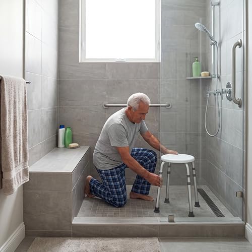 NOVA Medical Products Bath Stool White 1 Count (Pack of 1)