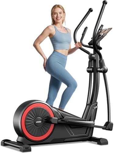 Elliptical Exercise Machine with 15.5''-17'' Stride & Heart Rate Grips,Ultra Silent Magnetic Elliptical Machine for Home with 16 Levels Resistance and LCD Monitor,400 LBS Weight Capacity
