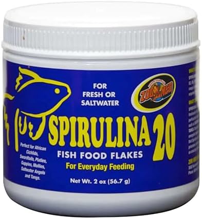 Zoo Med Spirulina 20 Flake Fish Food, 4-Ounce