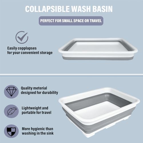 Drying Rack CPAP Cleaning Kit with Collapsible Wash Basin, CPAP Hose & Mask Cleaner Set,CPAP Storage Bag with Drying Rack（Grey）