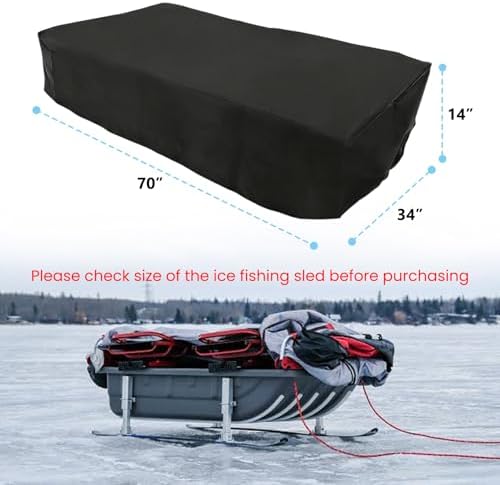 Ice Fishing Sled Shelters Cover Fit for Camping & Hunting Travel Gear - 600D Winter Protective Accessories for Snow Rain Dust Mud Proof