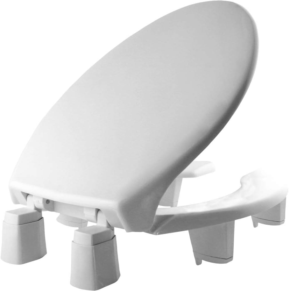 BEMIS 2L2155T 000 Medic-Aid 2" Lift Raised Open Front Plastic Toilet Seat, ELONGATED, Long Lasting Solid Plastic, White