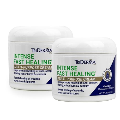 TriDerma Intense Fast Healing Cream, Decreases Healing Time for Minor Irritations, Rashes, Scrapes, Cuts 4 Ounces