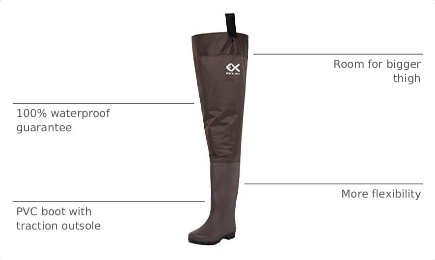 Duck and Fish Brown Fishing Wader Hip Boots