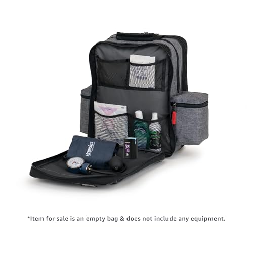 21st Century Plus Home Care Backpack: Waterproof 600D, Ergonomic Straps, Lockable Zippers - Laptop Sleeve & Mesh Pockets, 11.5"x9"x16", Navy