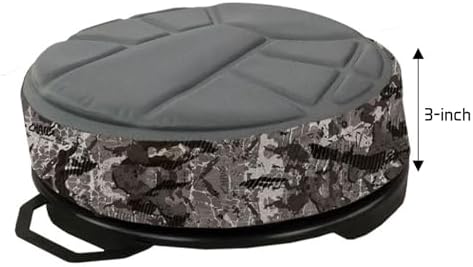 Hawk Memory Foam Bucket Top Seat - Silent Lightweight Comfortable Swiveling Portable Camo Chair for Camping, Hunting