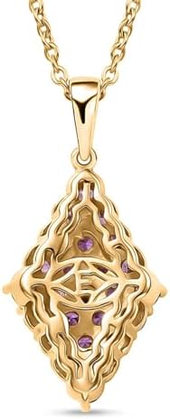Amethyst Color Cubic ZirconiaPendant Steel Necklace 20"