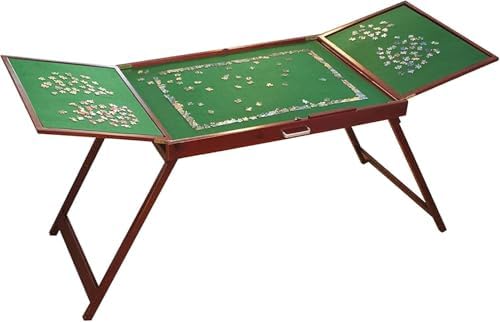 Bits and Pieces Fold-and-go Wooden Jigsaw Puzzle Table with Legs Folding Puzzle Board 1500 Pieces, Non-Slip Top, Carry Handle