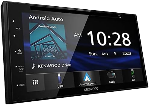 KENWOOD DDX5707S Double Din DVD Car Stereo with Apple Carplay and Android Auto, 6.8 Inch Touchscreen, Bluetooth, Backup Camera Input, Subwoofer Out