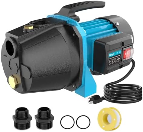 1.1HP Shallow Well Pump, Garden, Water Transfer, Home Lawn Draining Irrigation Pump, Pressure Booster, Sprinkler, Jet